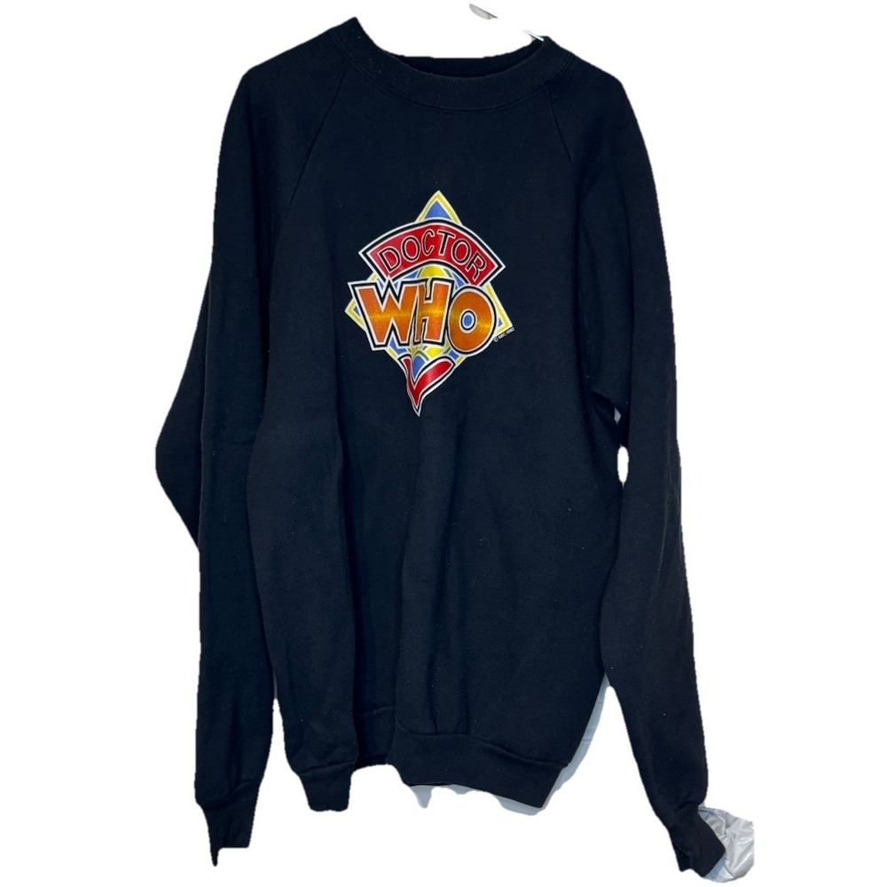 Fruit Of The Loom Men's Sweatshirt Vintage‎ 1982 Dr. Who Long Sleeve Pullover XL